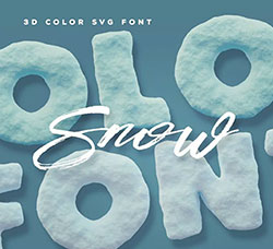 2个积雪英文SVG字体(绿白两色)：Snow Color Font